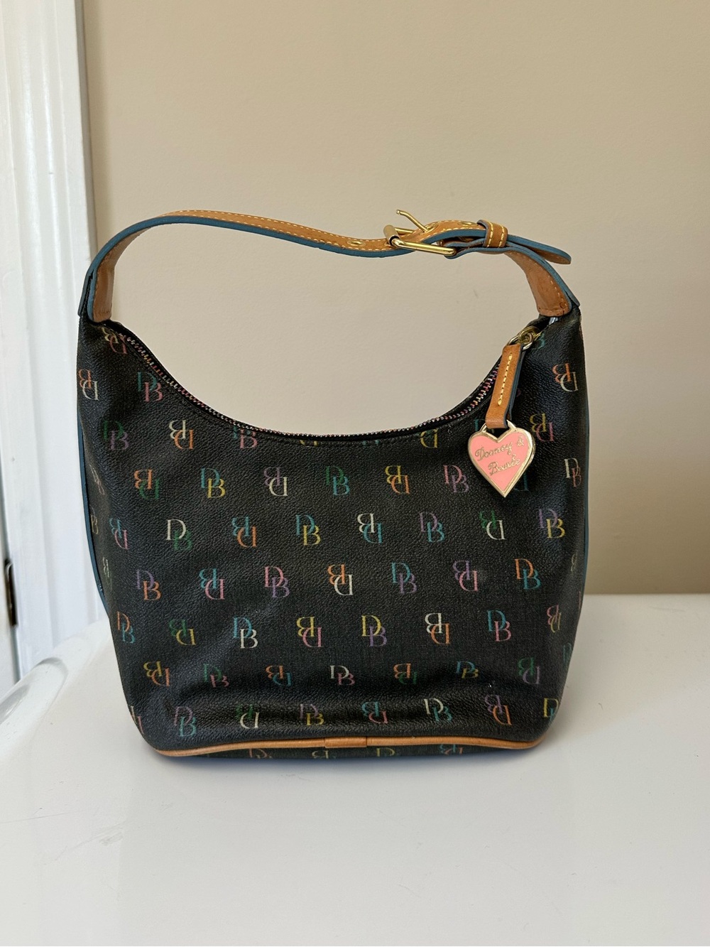 Dooney & Bourke Multicolor Logo Mini Hobo Bag